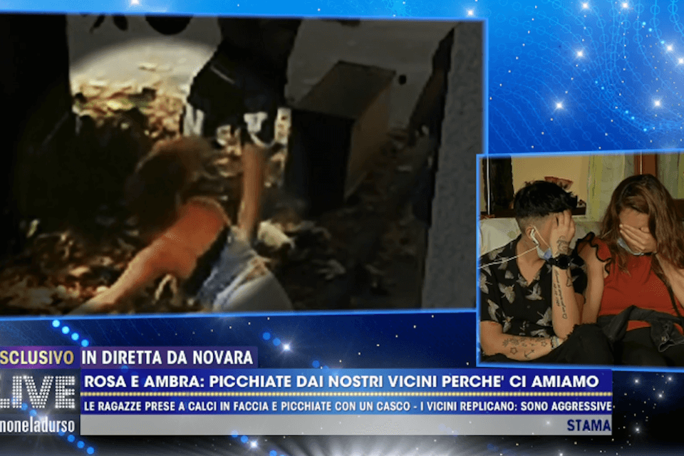 Ro e Ambra a Non è La D'Urso, il video del pestaggio omofobo ai loro danni in prime time - novara omofobia 3 - Gay.it