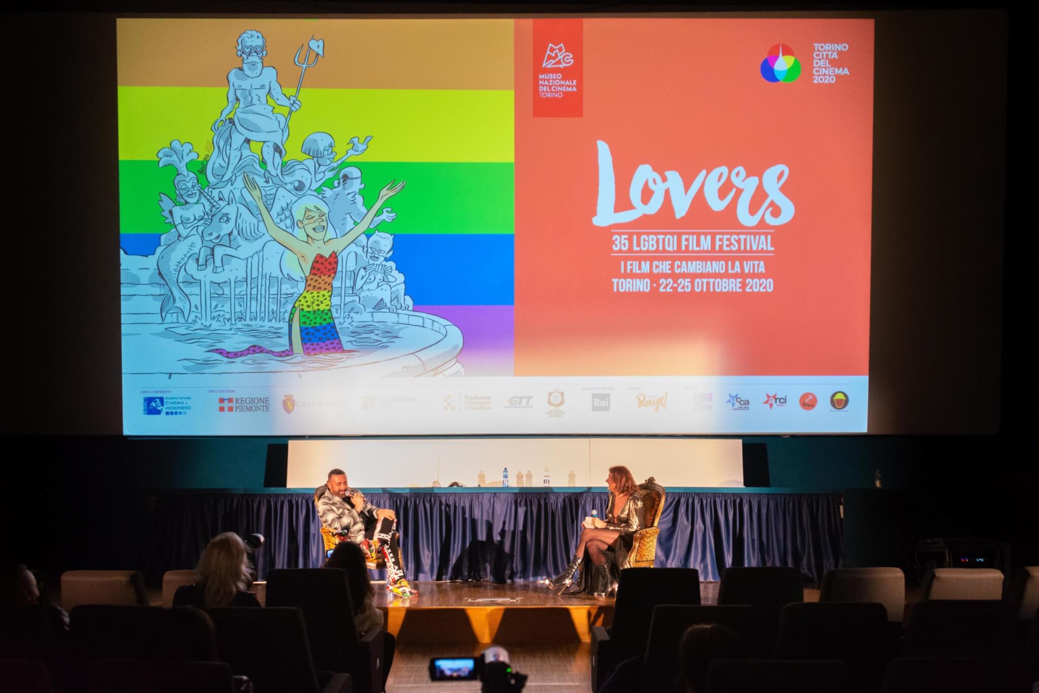 Luca Tommassini mattatore della serata al Lovers Film Festival 2020 - Tommassini Luxuria 2 scaled - Gay.it