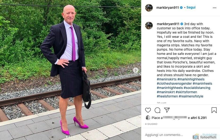 Mark Bryan, il 61enne etero che ama indossare gonne e tacco 12 - mark gonna tacchi - Gay.it