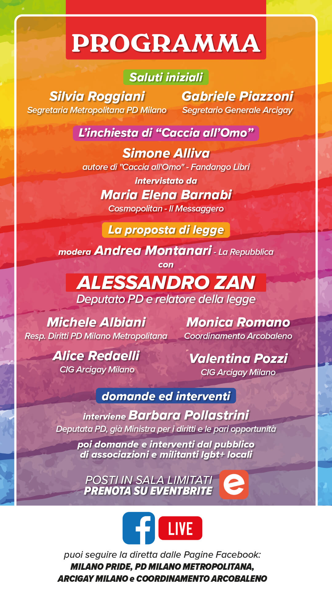 PD Milano, incontro a teatro e in streaming per dire sì alla legge contro l'omotransfobia e la misoginia - programma Milano incontra Alessandro Zan1 - Gay.it