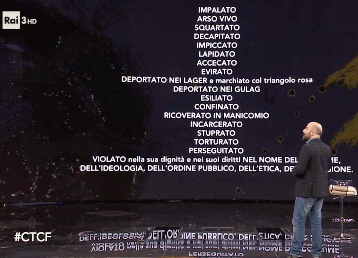 Che Tempo Che Fa, Roberto Saviano ricorda i Paesi in cui c’è ancora la pena di morte per gli omosessuali