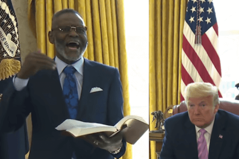 È morto il pastore omofobo consigliere di Trump: era all'evento super diffusore Covid alla Casa Bianca - Harry Jackson e Donald Trump - Gay.it