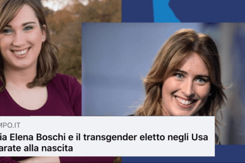 Il Tempo senza vergogna: "Maria Elena Boschi e IL trans Sarah McBride separate alla nascita" - Il Tempo - Gay.it
