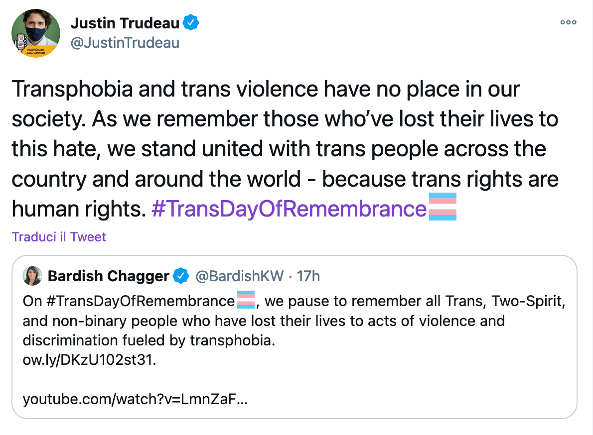 Justin Trudeau: "Basta transfobia, i diritti trans sono diritti umani" - Justin Trudeau - Gay.it