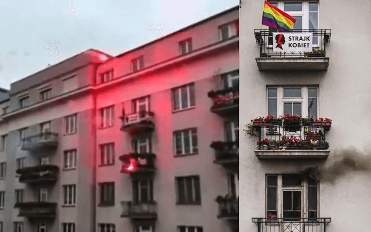 Varsavia, estremisti di destra bombardano appartamento che espone bandiera arcobaleno – video
