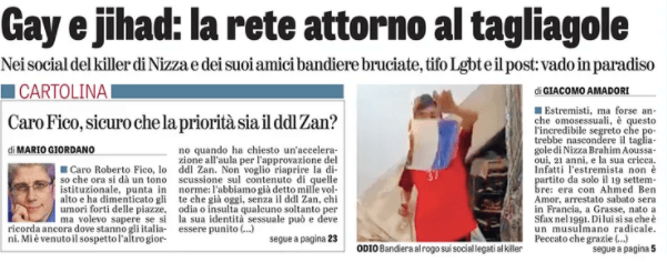 Mario Giordano vs. Fico: "Sicuro che la priorità del Paese sia il DDL Zan?" - giordano fico - Gay.it