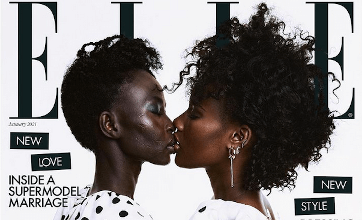 Aweng Ade-Chuol bacia sua moglie Lexy sulla copertina di Elle Uk: “Travolta dall’omofobia, ora riparto insieme a lei”