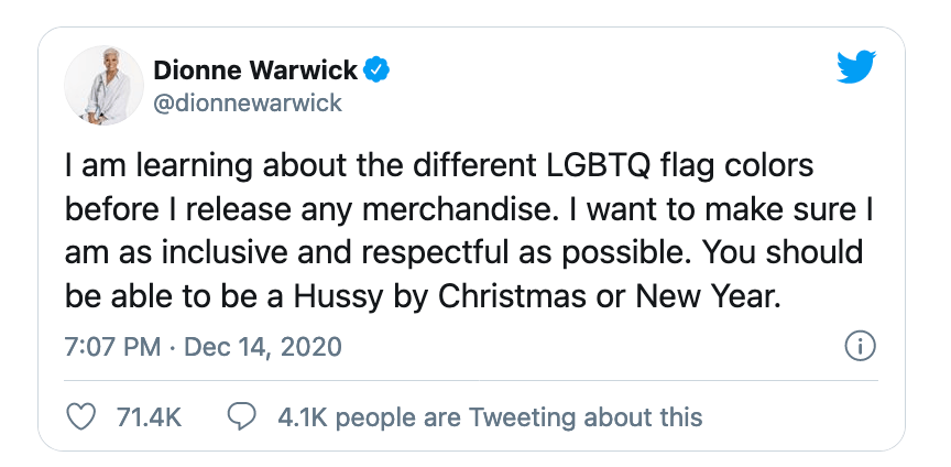 Dionne Warwick, icona LGBT doc: "Sto imparando tutti i pronomi giusti e i colori di tutte le bandiere" - Dionne Warwick - Gay.it
