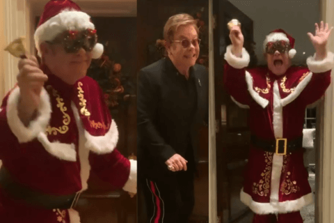 Elton John, adorabile video natalizio con figli e marito - Elton John Natale - Gay.it