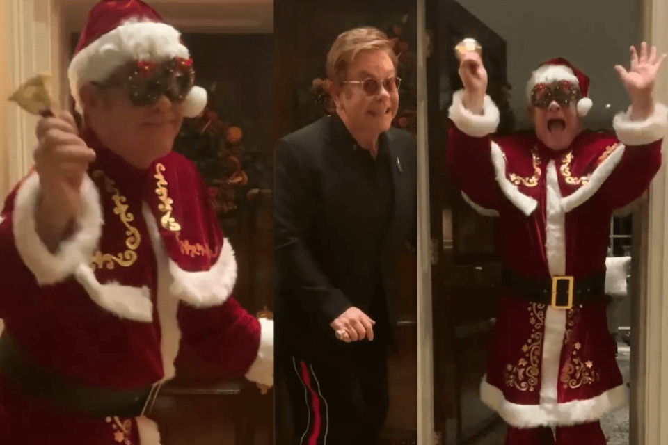 Elton John, adorabile video natalizio con figli e marito