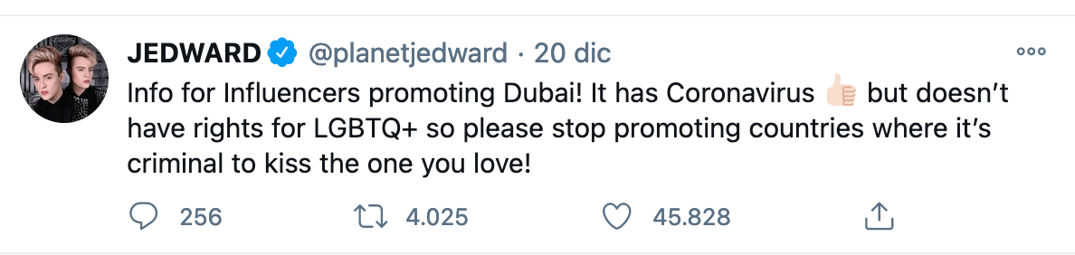 Jedward, i gemelli irlandesi contro gli influencer che vanno a Dubai: "Paese omofobo, basta promuoverlo" - Jedward 2 - Gay.it