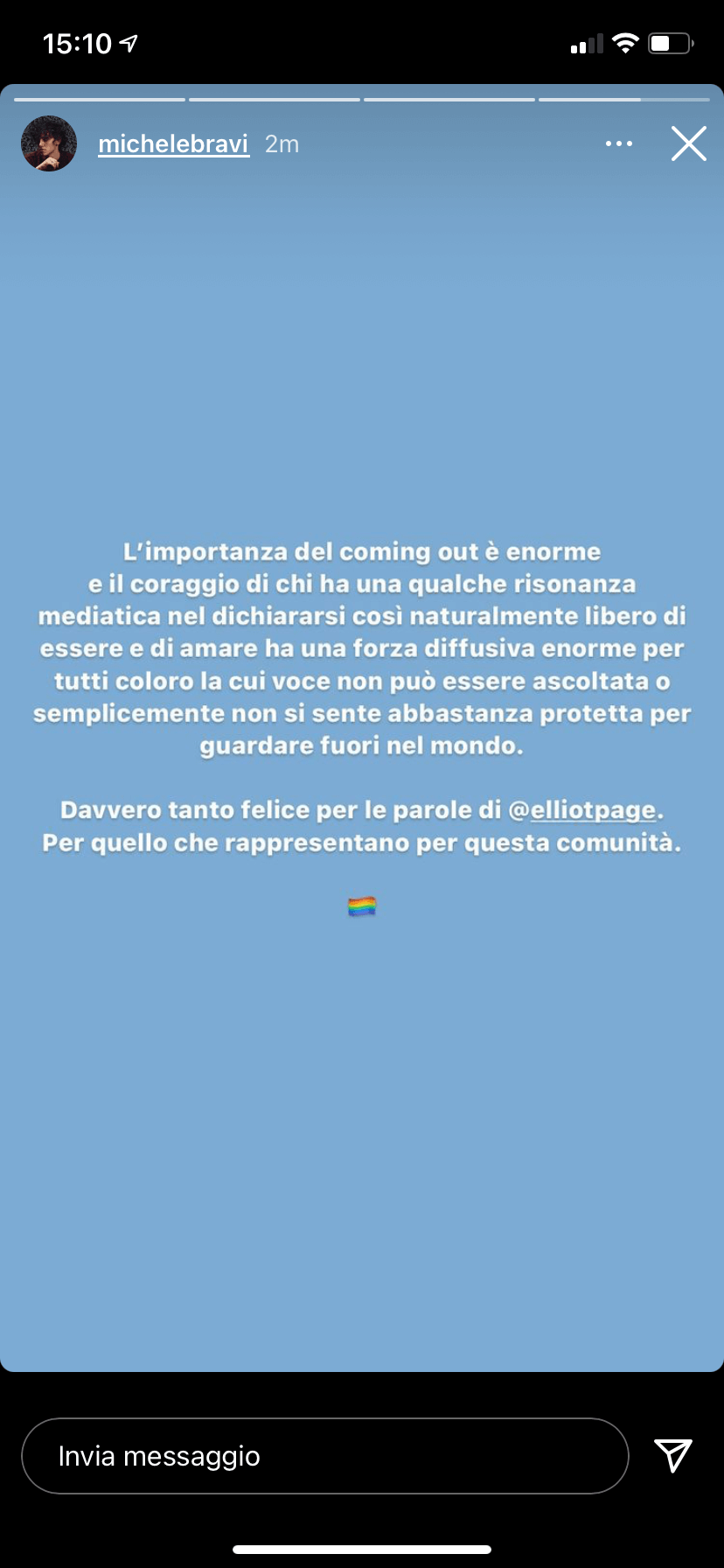 Michele Bravi ha (fortunatamente) cambiato idea: "L'importanza del coming out è enorme" - Michele Bravi ed Elliot Page - Gay.it