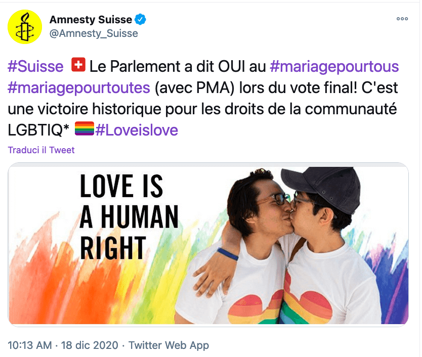 Svizzera, il matrimonio egualitario è legge: ora il referendum - Svizzera 1 - Gay.it