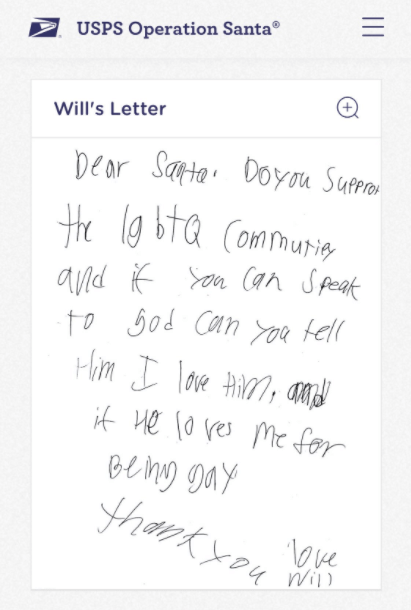 "Caro Babbo Natale, puoi chiedere a Dio se mi ama visto che sono gay?", è virale la letterina di un bimbo - lettera babbo natale gay - Gay.it