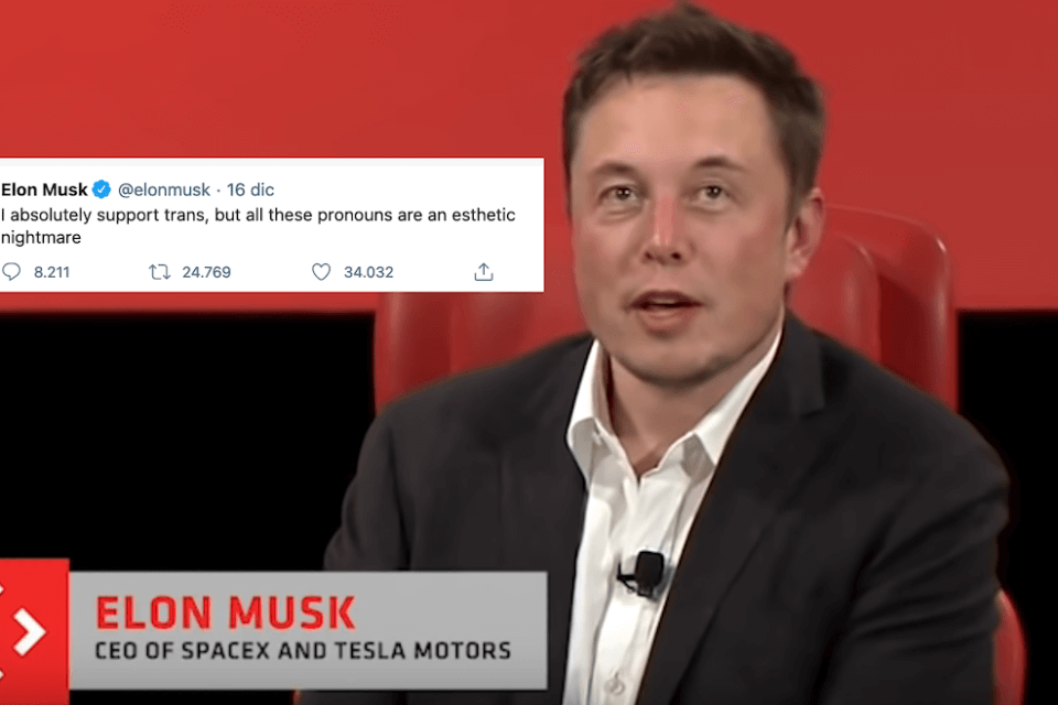 Elon Musk deride i pronomi di genere, è bufera social - musk pronomi - Gay.it