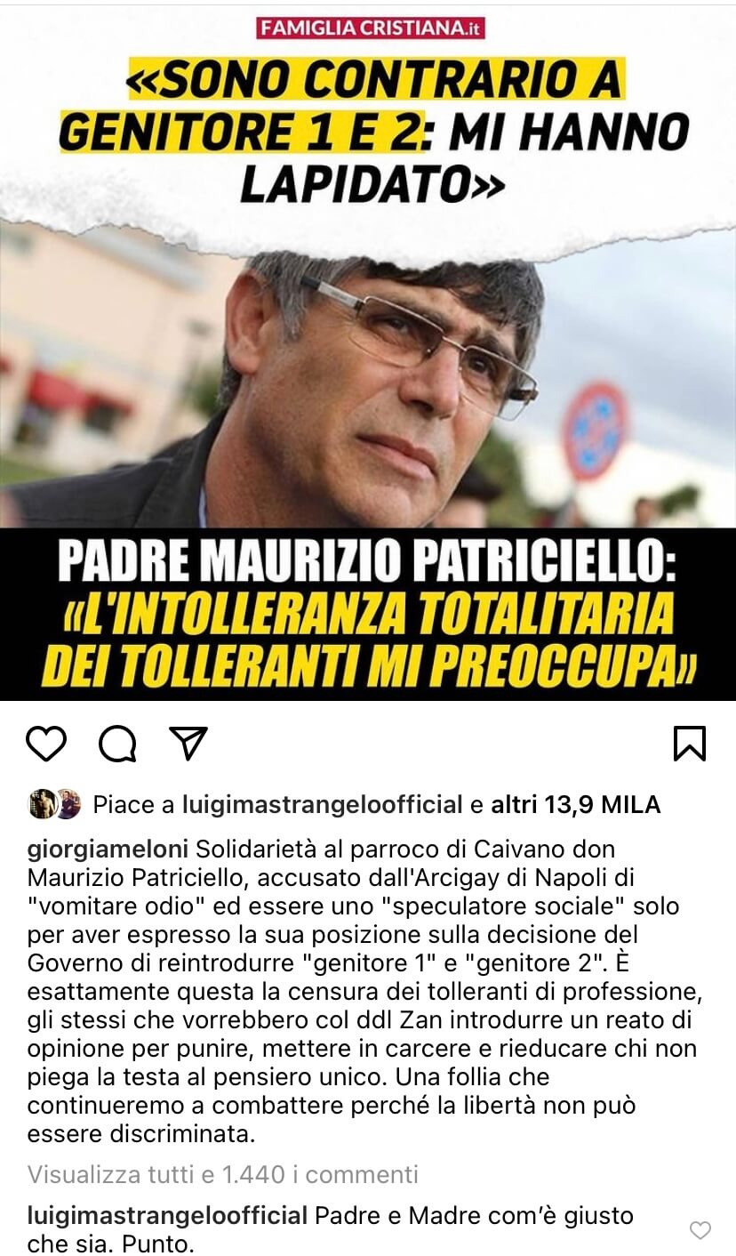 Alessandro Zan smonta le fake news di Giorgia Meloni: "Libera di rimanere nel tuo Medioevo" - Alessandro Zan smonta le fake news di Giorgia Meloni 1 - Gay.it