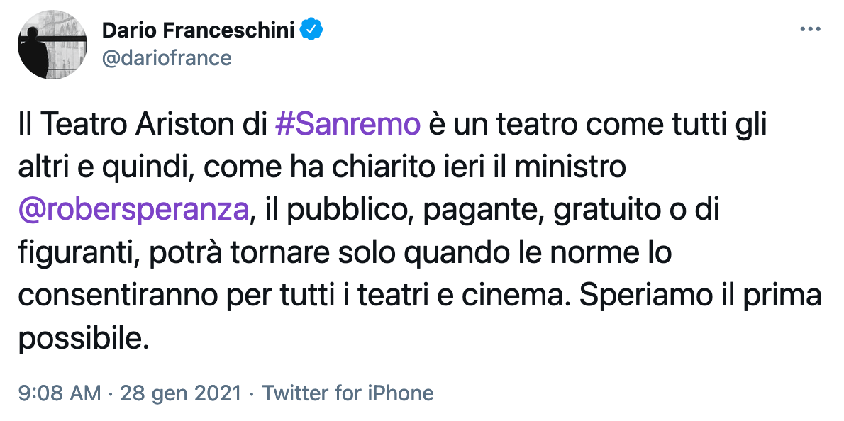 Sanremo 2021: il ministro Franceschini scatena il panico, Amaudeus abbandona? I favoriti dei bookmakers - Franceschini - Gay.it