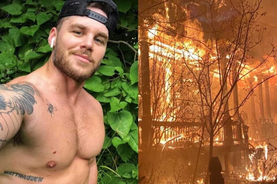 Matthew Camp, incendiata la casa del pornodivo gay: "Dormivo, è omofobia" - Matthew Camp - Gay.it