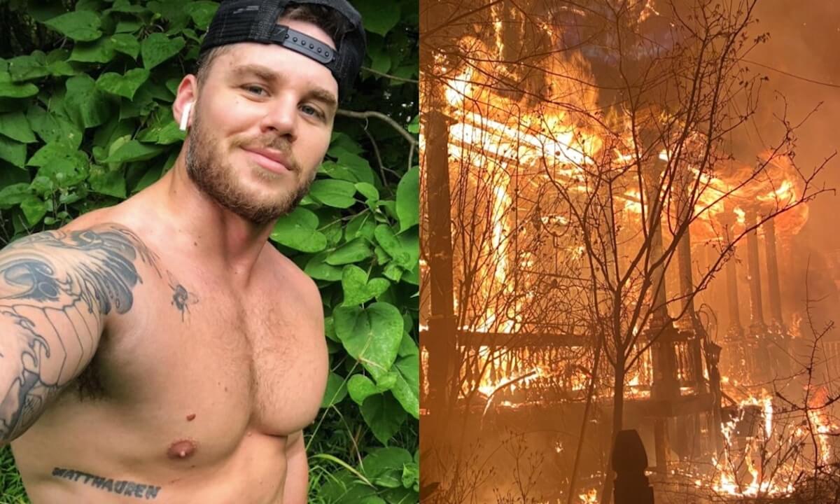 Matthew Camp, incendiata la casa del pornodivo gay: “Dormivo, è omofobia”