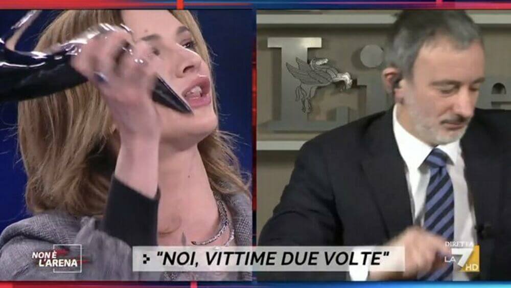 Non è l’Arena, è rissa fra Asia Argento e Pietro Senaldi: “Zitto, ti metto il tacco in bocca” – il video
