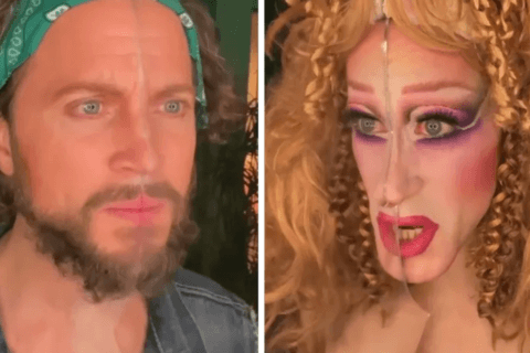 Darrell Thorne, il make-up artist che duetta in drag con sé stesso - i video sono virali - Darrell Thorne - Gay.it