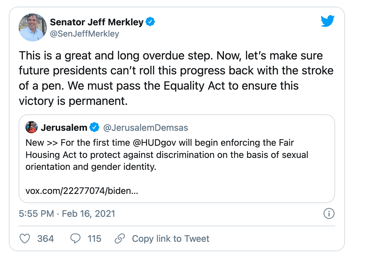 Biden mantiene la promessa, l'Equality Act sbarca al Congresso - Equality Act - Gay.it