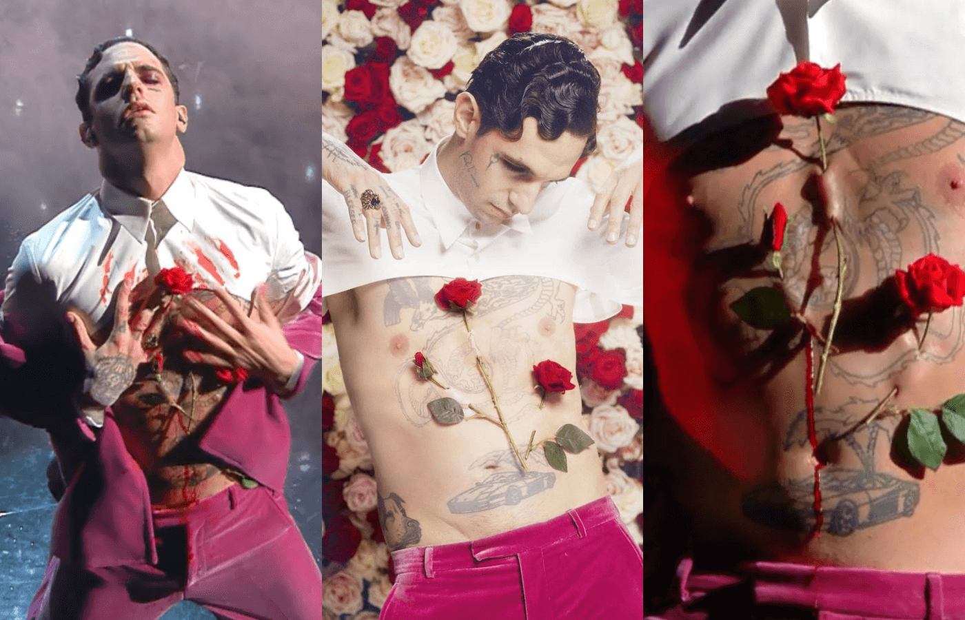 Sanremo 2021, Achille Lauro sanguina trafitto dalle rose: “Dio benedica gli esseri umani”