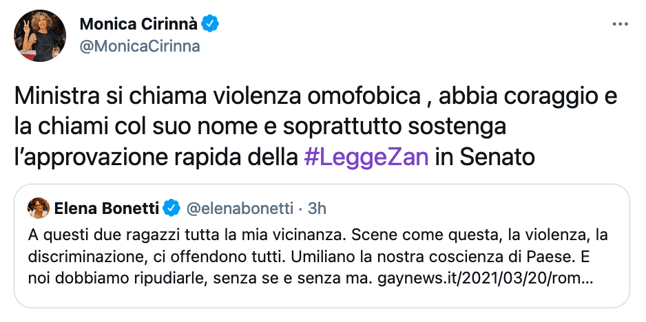Enrico Letta: "Basta Omotransfobia!" - Cirinà Bonetti - Gay.it