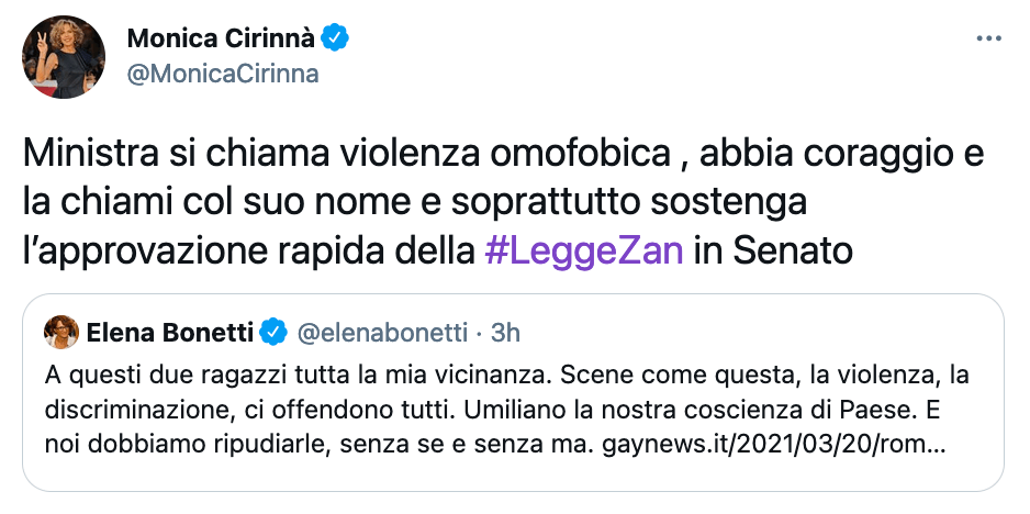 Enrico Letta: "Basta Omotransfobia!" - Cirinà Bonetti - Gay.it