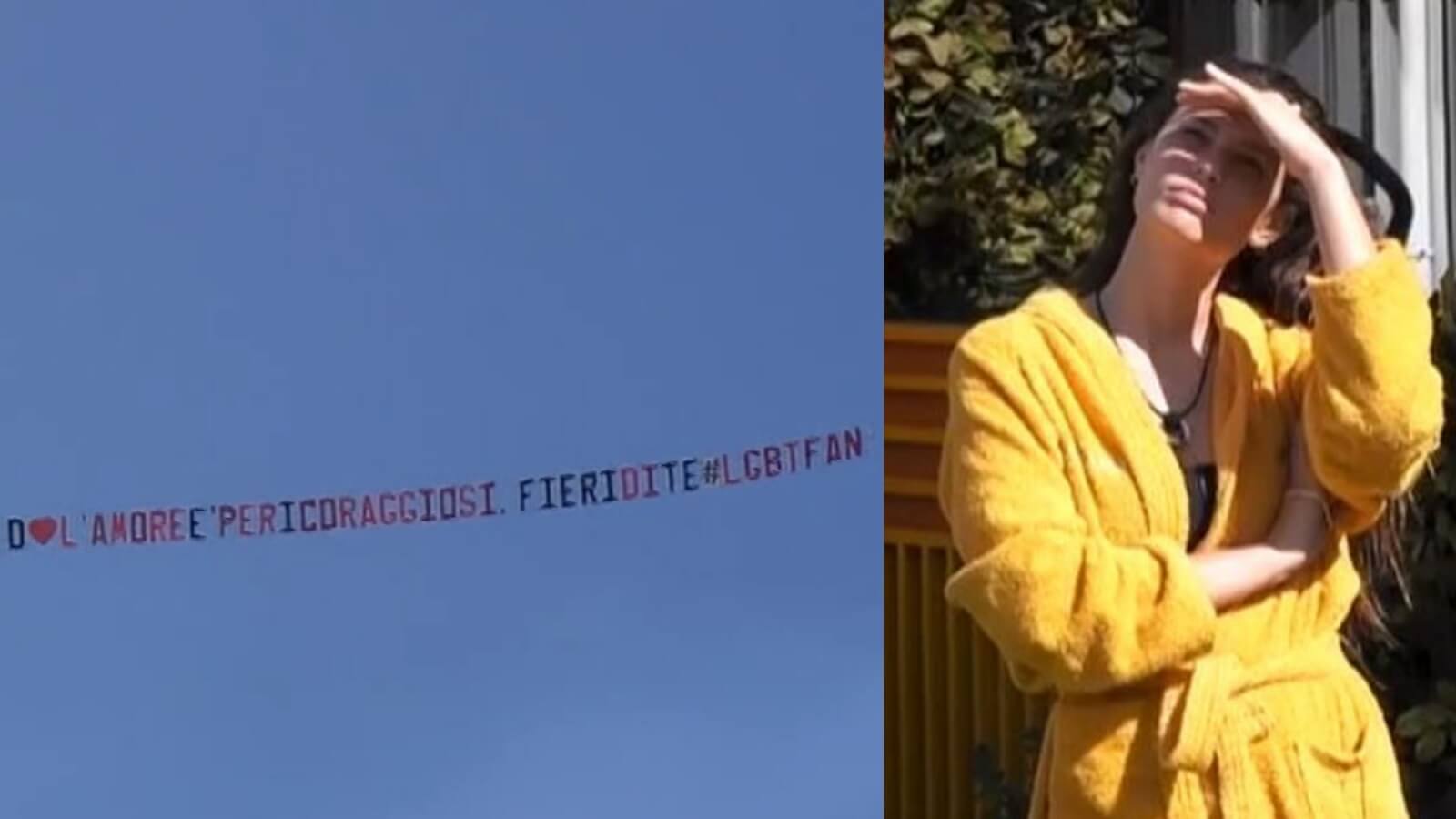 GF Vip, Dayane Mello riceve un aereo dai fan LGBT (ma lei non sa cosa significhi) – il video