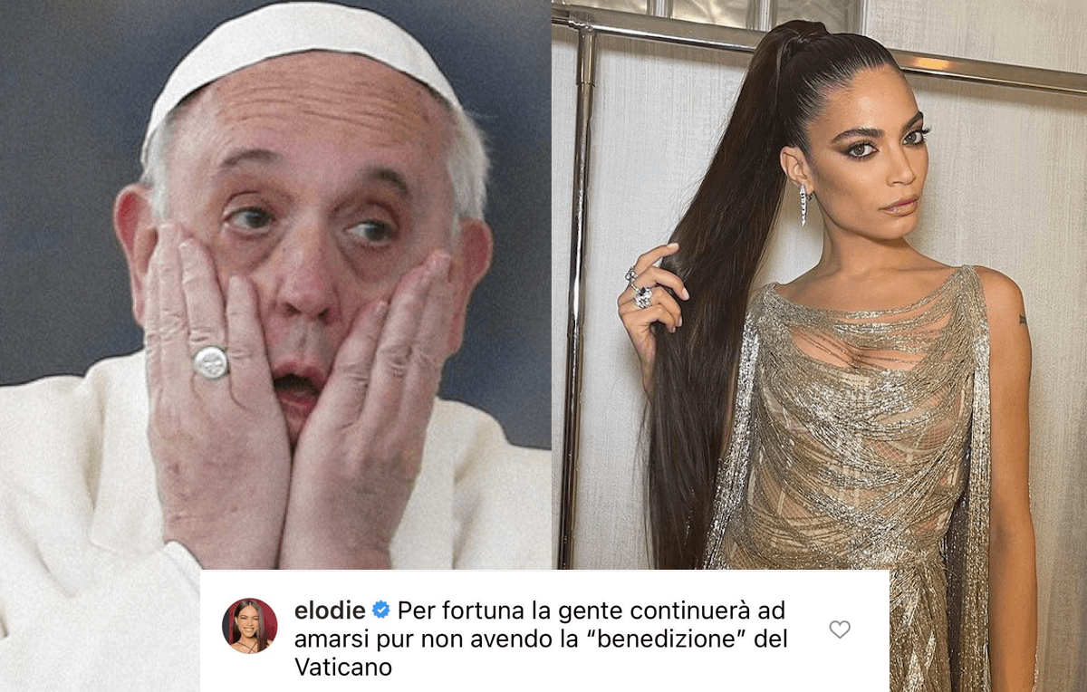 Elodie: “Per fortuna la gente continuerà ad amarsi pur non avendo la “benedizione” del Vaticano”