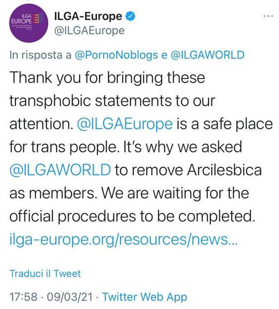ILGA Europe espelle Arcilesbica per transfobia: "Procedure avviate, aspettiamo il completamento" - ILGA Arcilesbica - Gay.it