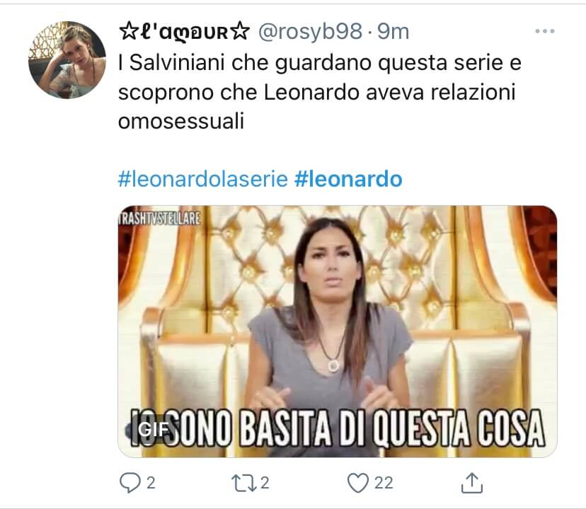Leonardo, social impazziti per la rappresentazione gay di Da Vinci: "Amore senza censure, brava Rai" - Leonardo gay Twitter 4 - Gay.it