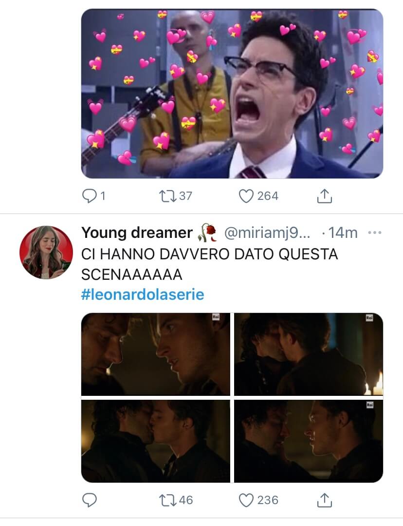 Leonardo, social impazziti per la rappresentazione gay di Da Vinci: "Amore senza censure, brava Rai" - Leonardo gay Twitter 8 - Gay.it