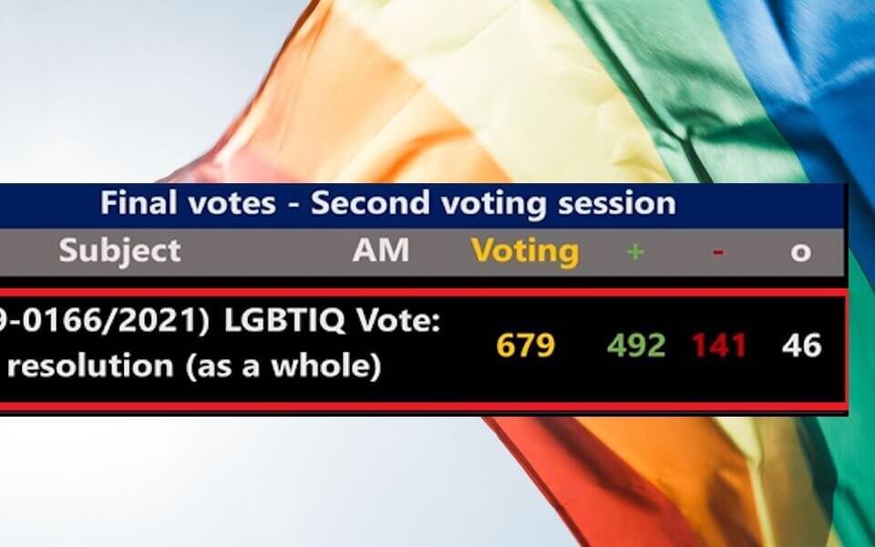 Parlamento Europeo proclama ufficialmente l’UE “zona di libertà LGBTIQ” - votano contro LEGA e FDI - Parlamento Europeo - Gay.it