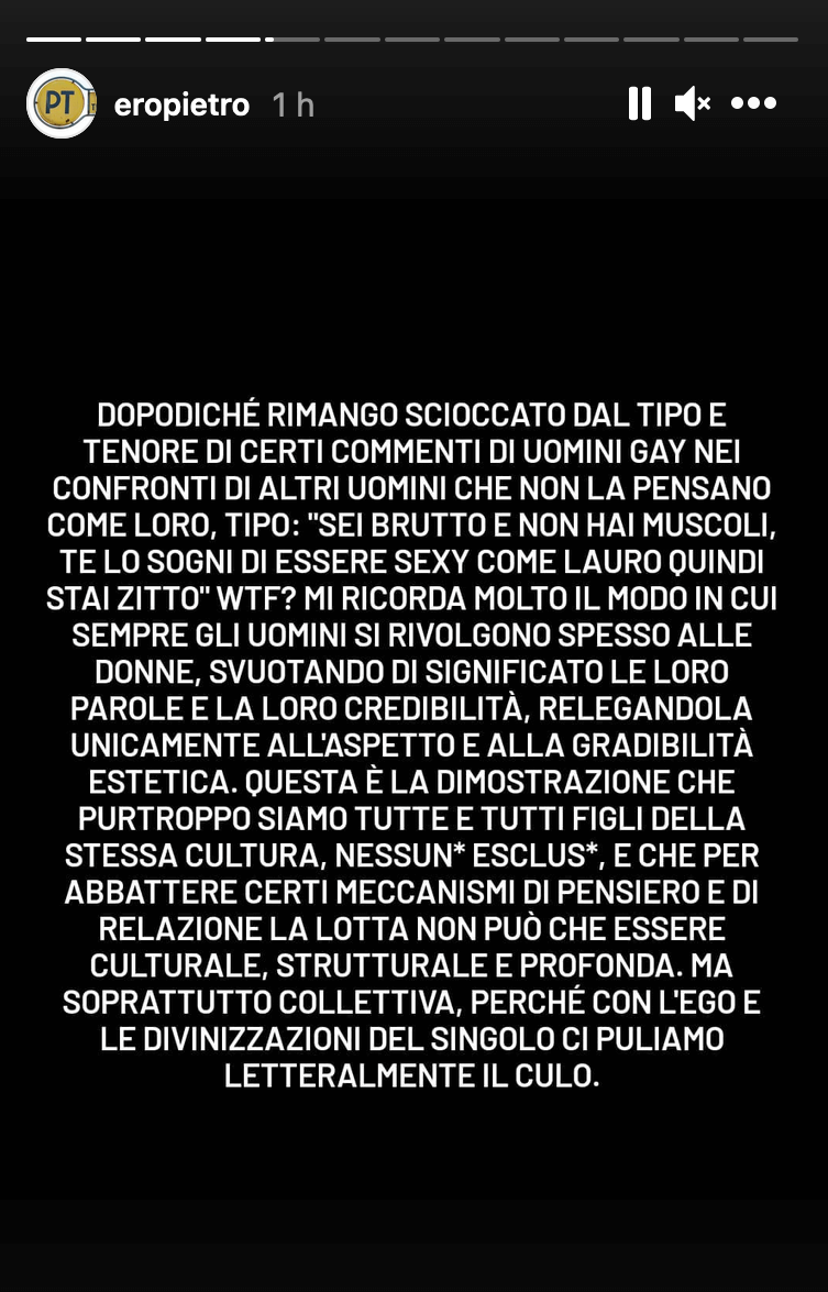 Pietro Turano torna su Achille Lauro: "è vuoto cosmico, si è appropriato di una cultura di cui non sa nulla" - Pietro Turano 2 - Gay.it