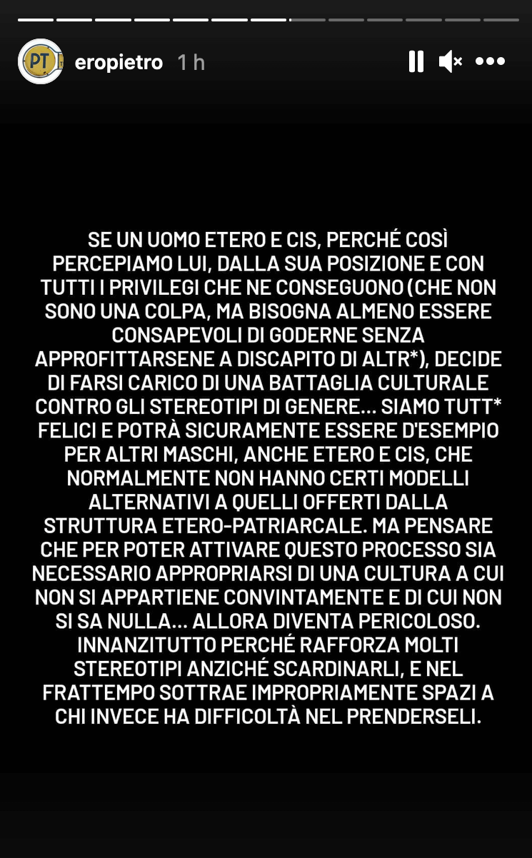 Pietro Turano torna su Achille Lauro: "è vuoto cosmico, si è appropriato di una cultura di cui non sa nulla" - Pietro Turano 5 - Gay.it