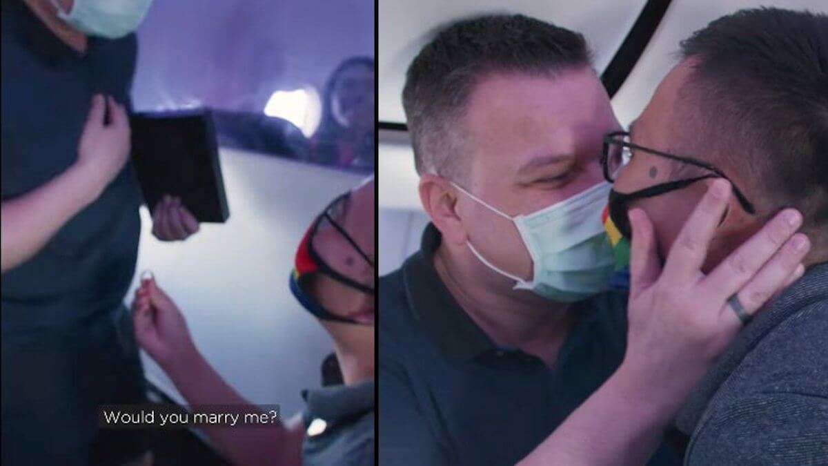 Pride Flight, proposta di nozze gay a 12.000 metri d’altezza: il video è virale