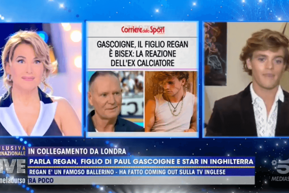 Regan, il figlio di Paul Gascoigne racconta il suo coming out a Non è la D’Urso: “Sono bisex, per me è normale” – VIDEO