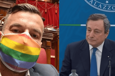 Omotransfobia, Zan a Draghi: “Mi aspetto una sua presa di posizione sul DDL, tacere non è più un’opzione” - Alessandro Zan a Mario Draghi - Gay.it
