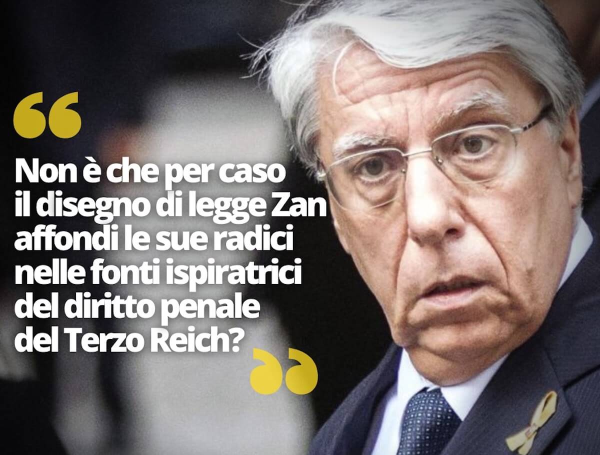 Carlo Giovanardi: “Il DDL Zan affonda le sue radici nelle fonti ispiratrici del diritto penale del Terzo Reich?”