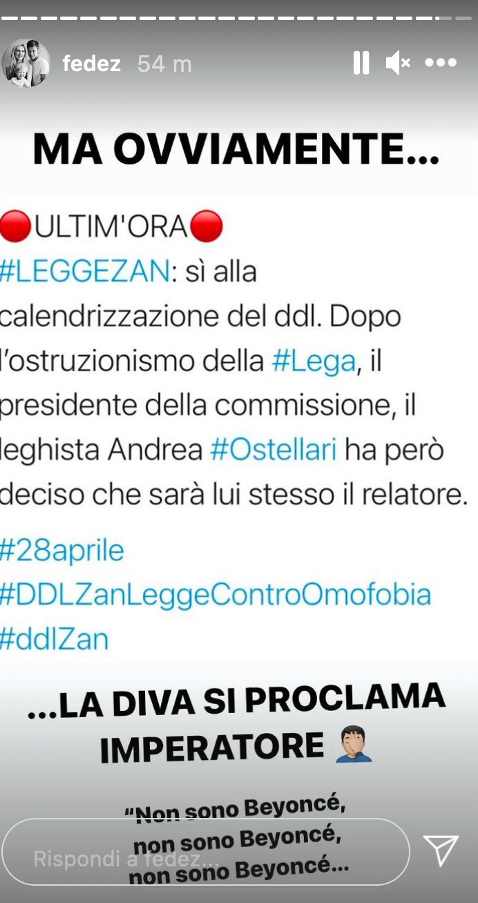 Zan: "Ostellari si è autonominato relatore per ostacolare e affossare la legge". E Fedez rilancia - Fedez 1 - Gay.it