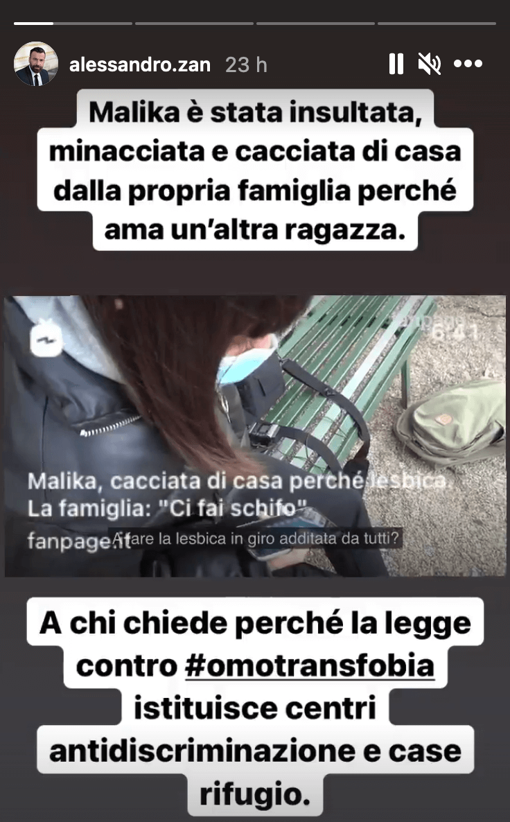 Fedez: "Spero che i senatori vedano la storia di Malika, ad essere contronatura è una mamma/società omofoba" - Fedez a Malika 1 - Gay.it