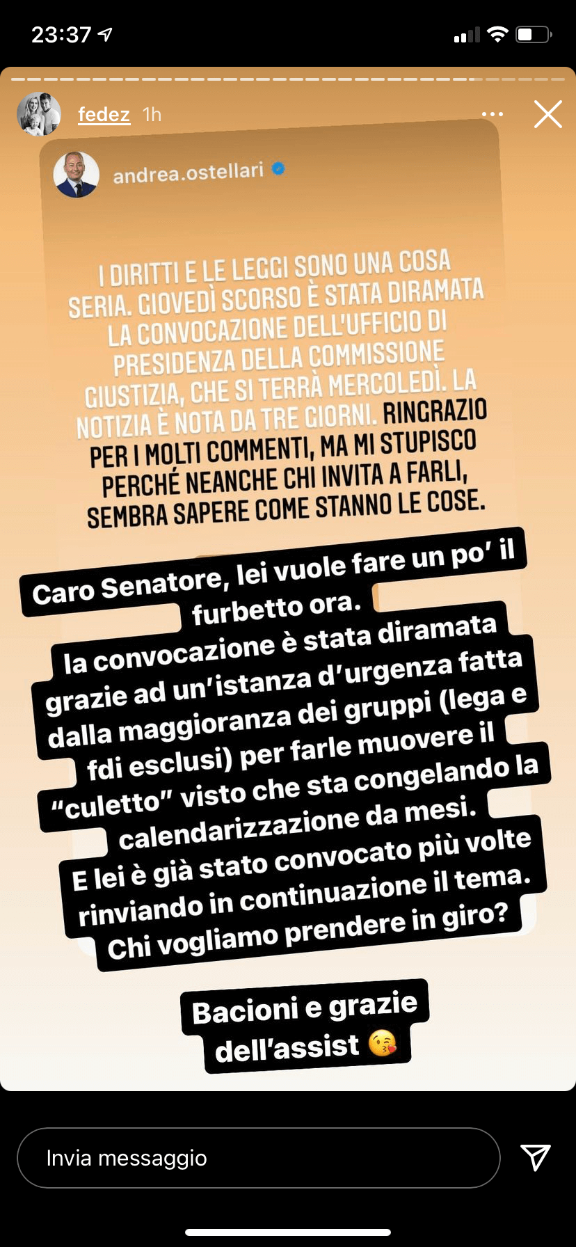 Fedez vs. Ostellari, volano stracci sul DDL Zan: "Tratta 100.000 persone come dei c0glioni" - IMG 5329 - Gay.it