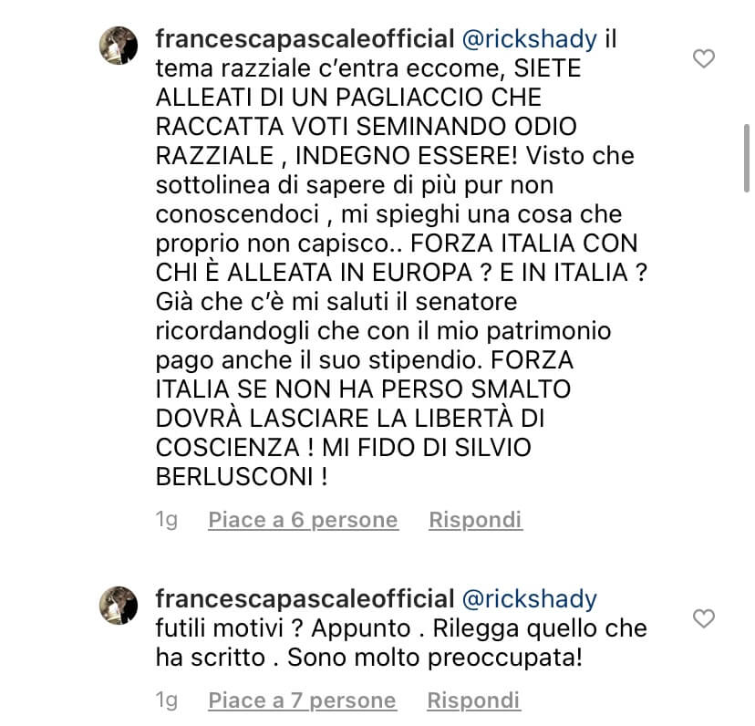 Francesca Pascale pro DDL Zan litiga con Malan e attacca Salvini: "Un pagliaccio, essere indegno" - IMG 5524 - Gay.it