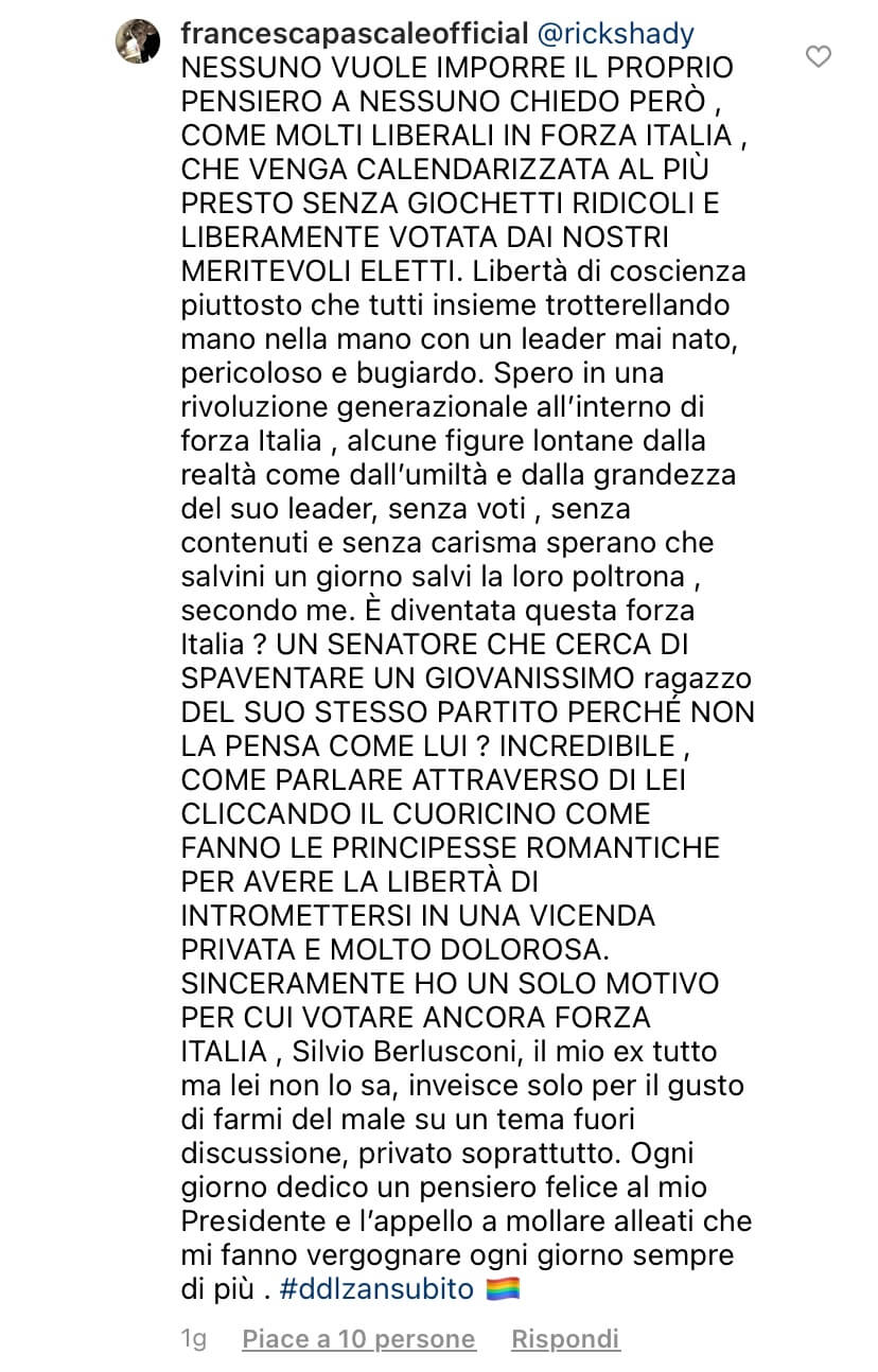 Francesca Pascale pro DDL Zan litiga con Malan e attacca Salvini: "Un pagliaccio, essere indegno" - IMG 5525 - Gay.it