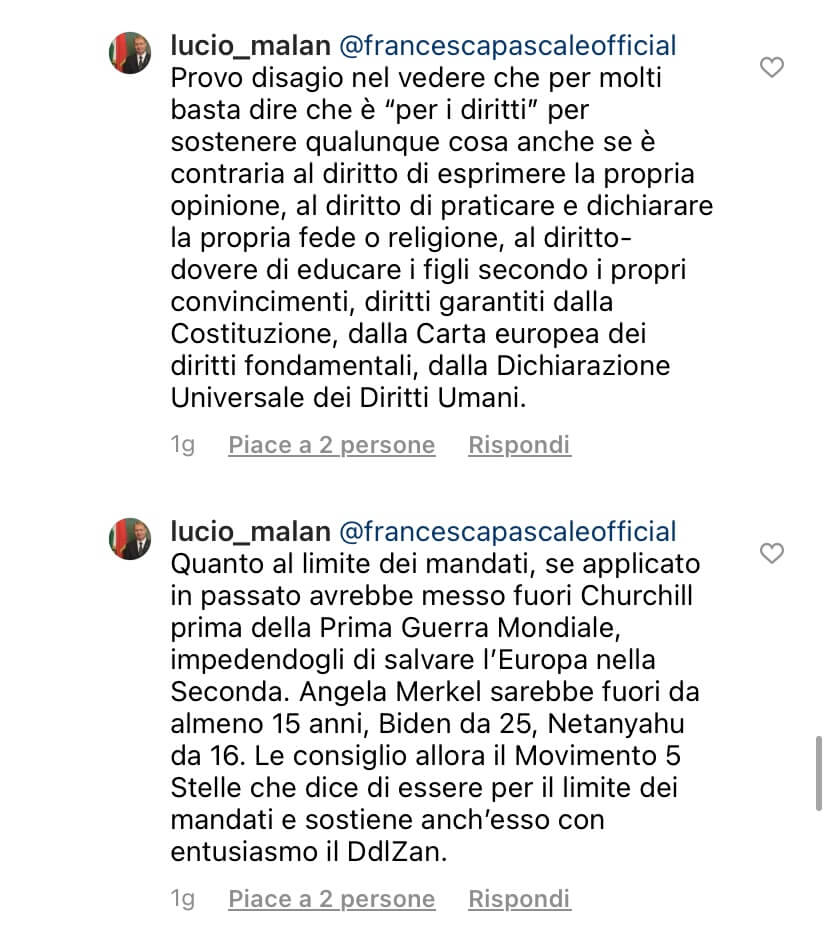 Francesca Pascale pro DDL Zan litiga con Malan e attacca Salvini: "Un pagliaccio, essere indegno" - IMG 5528 - Gay.it