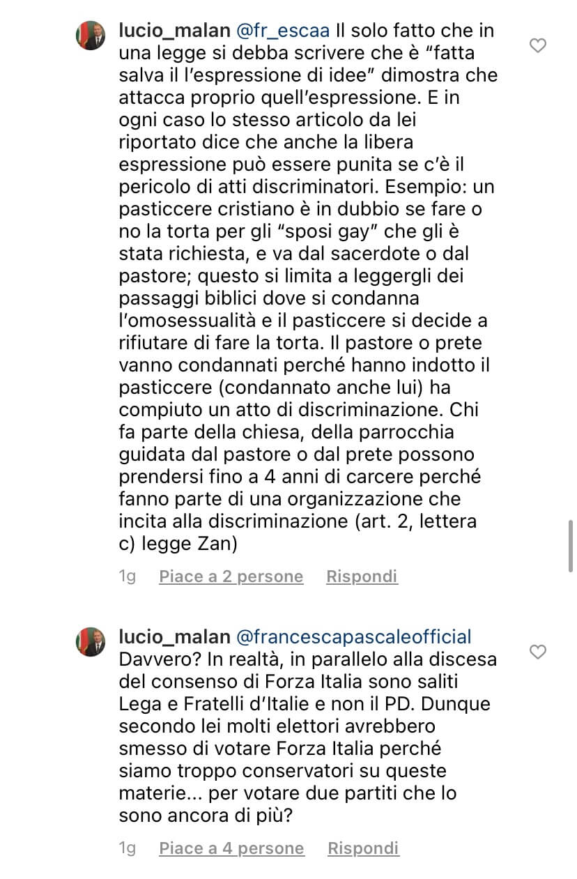 Francesca Pascale pro DDL Zan litiga con Malan e attacca Salvini: "Un pagliaccio, essere indegno" - IMG 5529 - Gay.it