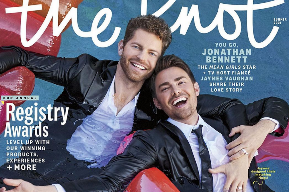 The Knot, Jonathan Bennett e Jaymes Vaughan prima storica coppia gay per la celebre rivista di matrimoni - Jonathan Bennett e Jaymes Vaughan - Gay.it