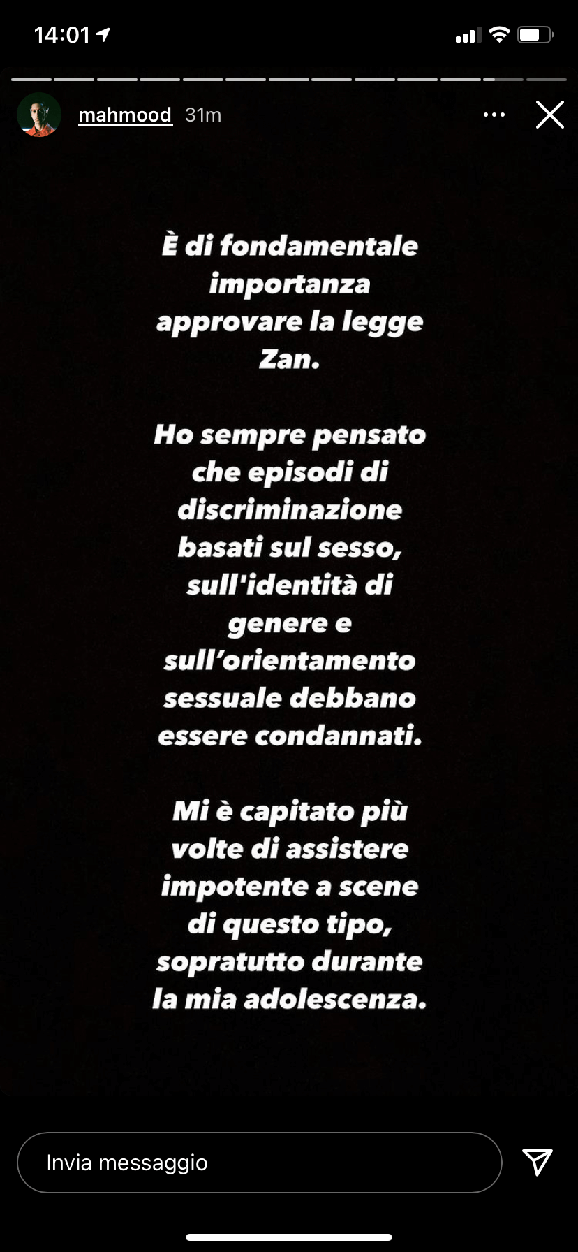 Mahmood: "È di fondamentale importanza approvare il DDL Zan" - Mahmood DDL Zan 2 - Gay.it